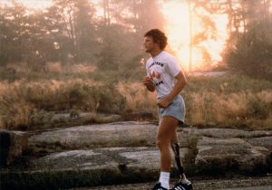 Terry Fox durante la maratón de la esperanza